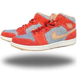 Red denim Air Jordan 1